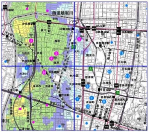 大阪市浪速区近辺の防災マップ